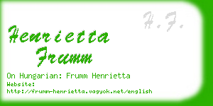 henrietta frumm business card